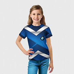 Футболка детская BMW metalic blue abstract, цвет: 3D-принт — фото 2