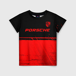 Детская футболка Porsche - red gradient посередине