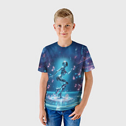 Футболка детская Cyber robot girl - ai art fantasy, цвет: 3D-принт — фото 2