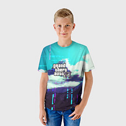Футболка детская GTA6 glitch pattern, цвет: 3D-принт — фото 2