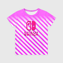 Футболка детская Nintendo pink line, цвет: 3D-принт