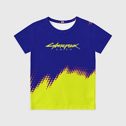 Футболка детская Cyberpunk 2077 краски жёлтые, цвет: 3D-принт