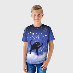 Футболка детская Ъуъ - Новый год, цвет: 3D-принт — фото 2