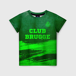 Футболка детская Club Brugge - green gradient посередине, цвет: 3D-принт