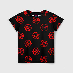 Футболка детская Twenty one pilots rose pattern, цвет: 3D-принт