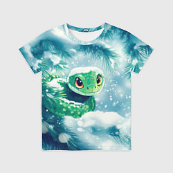 Футболка детская Милая змейка на елочке, цвет: 3D-принт