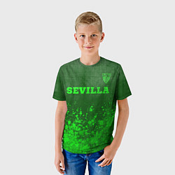Футболка детская Sevilla - green gradient посередине, цвет: 3D-принт — фото 2