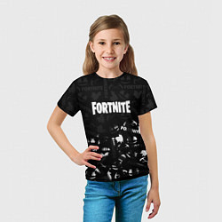 Футболка детская Fortnite pattern black, цвет: 3D-принт — фото 2