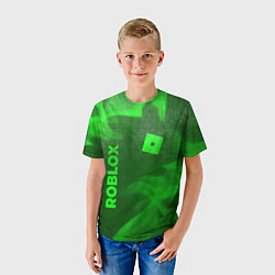 Футболка детская Roblox - green gradient вертикально, цвет: 3D-принт — фото 2