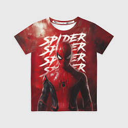 Футболка детская Spider-man red background, цвет: 3D-принт