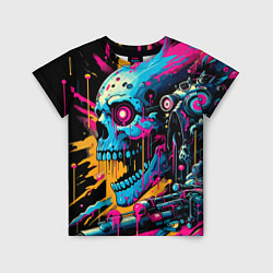 Футболка детская Cool cyber skull - ai art, цвет: 3D-принт