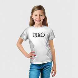 Футболка детская Audi white poly, цвет: 3D-принт — фото 2