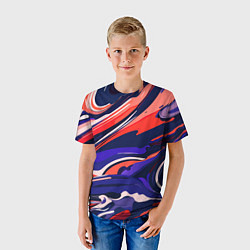 Футболка детская Абстракция разводов разноцветная, цвет: 3D-принт — фото 2