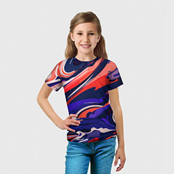 Футболка детская Абстракция разводов разноцветная, цвет: 3D-принт — фото 2