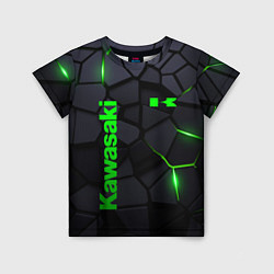 Футболка детская Kawasaki - плиты с эффектом свечения, цвет: 3D-принт