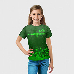 Футболка детская Counter-Strike 2 - green gradient посередине, цвет: 3D-принт — фото 2