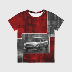 Детская футболка Автомобиль в серо-красных тонах