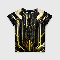 Футболка детская Gold lines on a black background, цвет: 3D-принт