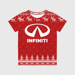 Футболка детская Новогодний Infiniti с оленями, цвет: 3D-принт