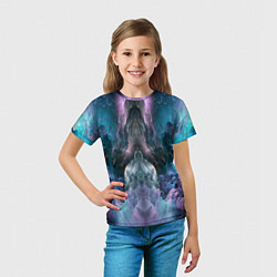 Футболка детская Фантастический неоновый космос, цвет: 3D-принт — фото 2