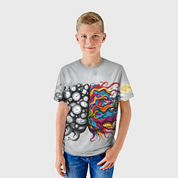 Футболка детская Полушария мозга, цвет: 3D-принт — фото 2