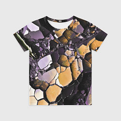 Футболка детская Чёрно-жёлтый камень, цвет: 3D-принт