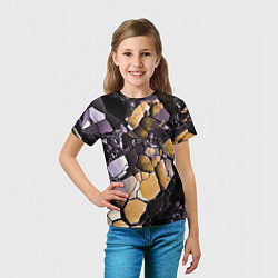 Футболка детская Чёрно-жёлтый камень, цвет: 3D-принт — фото 2