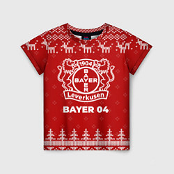 Футболка детская Новогодний Bayer 04 с оленями, цвет: 3D-принт