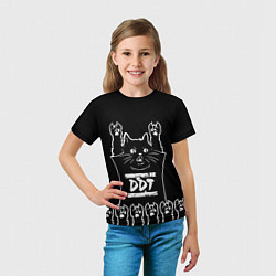 Футболка детская ДДТ: рок кот, цвет: 3D-принт — фото 2