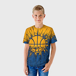 Футболка детская Голден Стэйт Уорриорз баскетбольный мяч, цвет: 3D-принт — фото 2