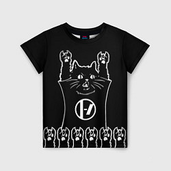 Футболка детская Twenty one pilots: cat rock, цвет: 3D-принт