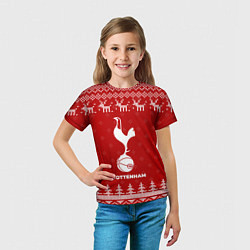 Футболка детская Новогодний Tottenham с оленями, цвет: 3D-принт — фото 2