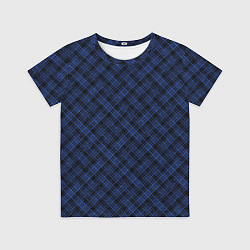 Футболка детская Чёрно-синий текстурированный лоскуты, цвет: 3D-принт
