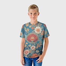 Футболка детская Ботанические узоры, цвет: 3D-принт — фото 2