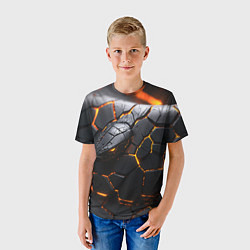 Футболка детская Металлическая неоновая змея, цвет: 3D-принт — фото 2