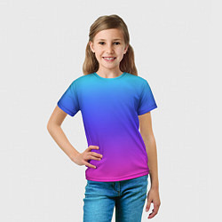 Футболка детская Градиент закат сине-розовый, цвет: 3D-принт — фото 2