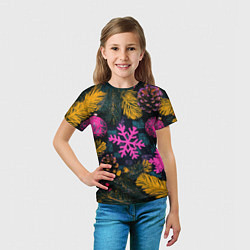 Футболка детская Новый год и краски, цвет: 3D-принт — фото 2