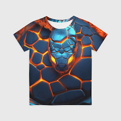 Футболка детская Cyber neon snake, цвет: 3D-принт