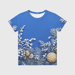 Футболка детская Новогодние веточки, цвет: 3D-принт