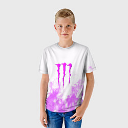 Футболка детская Monster energy neon flame, цвет: 3D-принт — фото 2