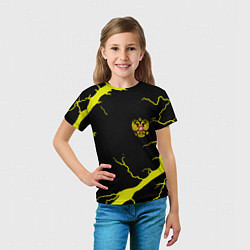Футболка детская Россия шторм герб, цвет: 3D-принт — фото 2