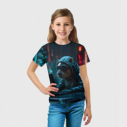 Футболка детская Капибара айтишник, цвет: 3D-принт — фото 2