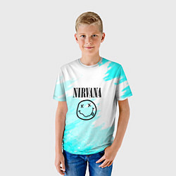 Футболка детская Nirvana rock music color, цвет: 3D-принт — фото 2