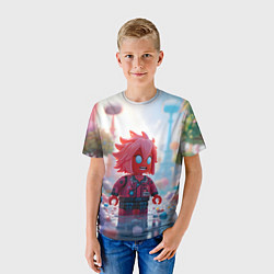 Футболка детская Robloх с розовыми волосами, цвет: 3D-принт — фото 2