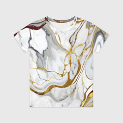 Футболка детская Жёлто-белый мрамор, цвет: 3D-принт