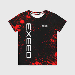 Футболка детская Exeed - красные брызги краски, цвет: 3D-принт