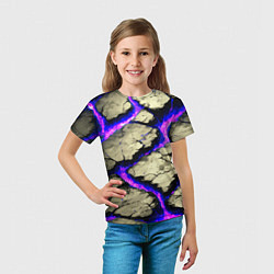 Футболка детская Треснувший камень фиолетовый, цвет: 3D-принт — фото 2