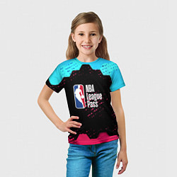 Футболка детская NBA баскетбол соты неон, цвет: 3D-принт — фото 2