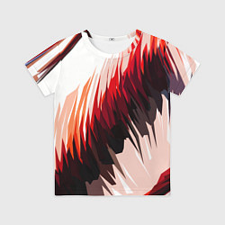 Футболка детская Чёрно-красные острые полосы на белом фоне, цвет: 3D-принт