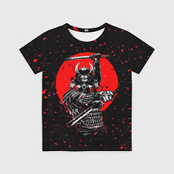 Футболка детская Кровавый самурай и луна, цвет: 3D-принт